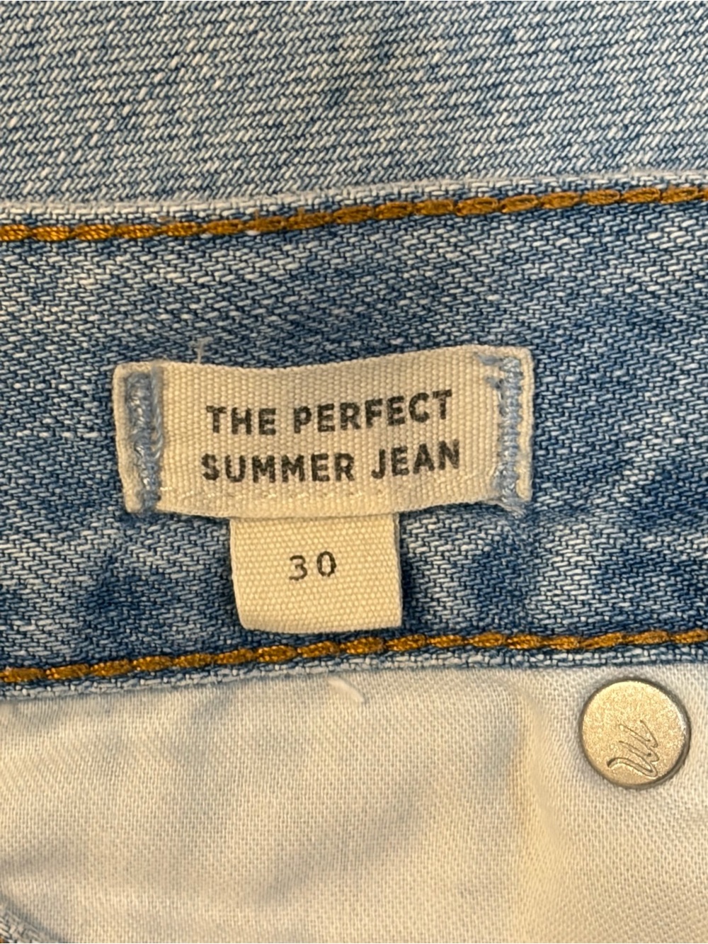 MADEWELL The Perfect Summer Jeans Size 30 Light Wash Straight Leg Denim - Picture 9 of 10